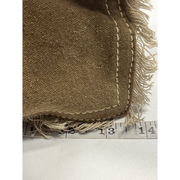 NWT Myra Bags Upcycled Canvas Handbag Sel De Mer Beige Fringe Tote Leather - Picture 15 of 16